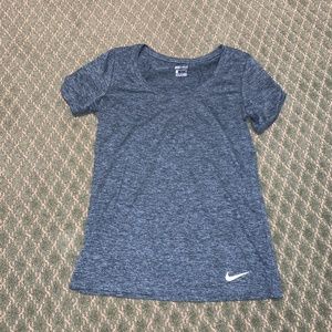 Blueish-gray athletic top